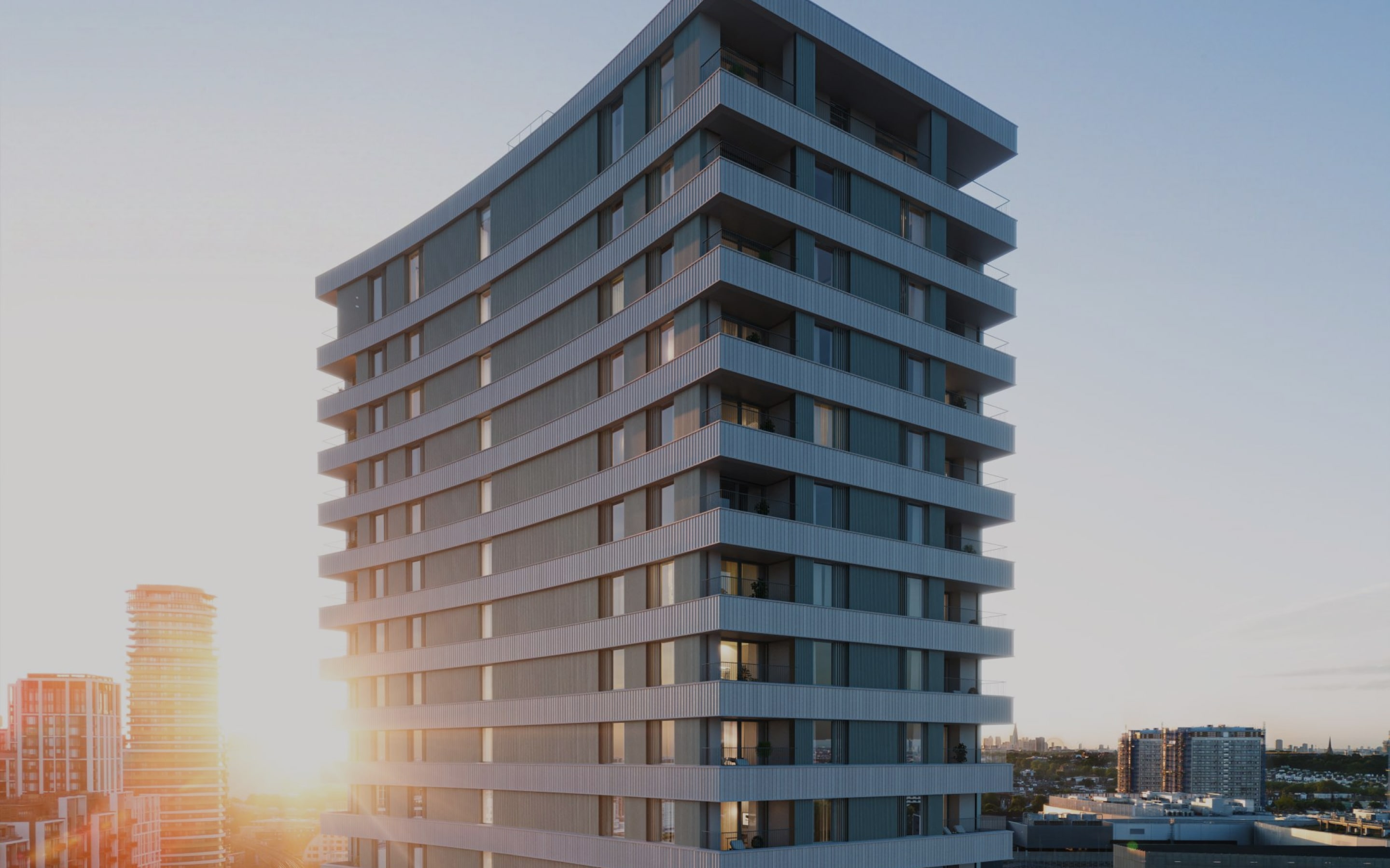 Best award-winning website agencies London building at sunset.